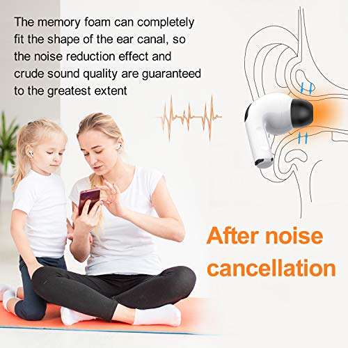 Link Dream 12 Pieces Replacement Ear Tips for AirPods Pro AirPods Pro 2nd Generation 2022 Accessory Memory Foam Ear Buds Tips with Portable Storage Box (Black) 4