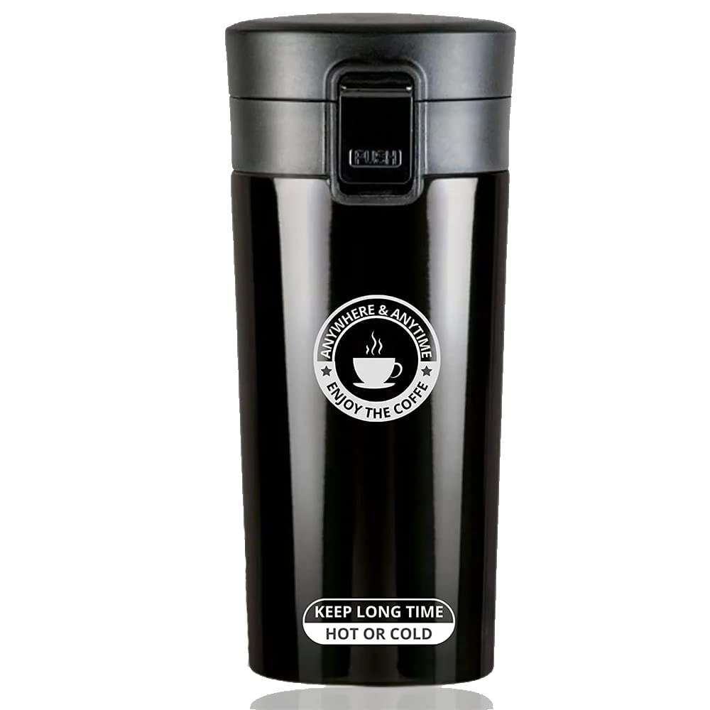 Stainless Steel Thermos Coffee Mug Cup with Lid || Travel Coffee Mug || Insulated Cup for Hot & Cold Drinks || Hot and Cold Temperatures Mug (Pack of 1)