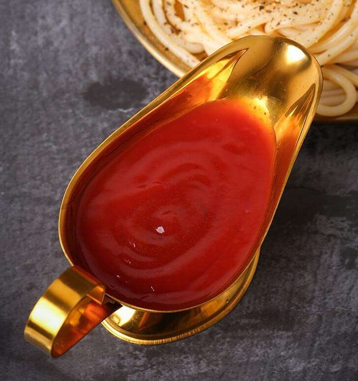 123Arts 2pcs Gold Stainless Steel Gravy Boats for Gravy, Cream, Black Pepper Sauce, 7 Oz 5