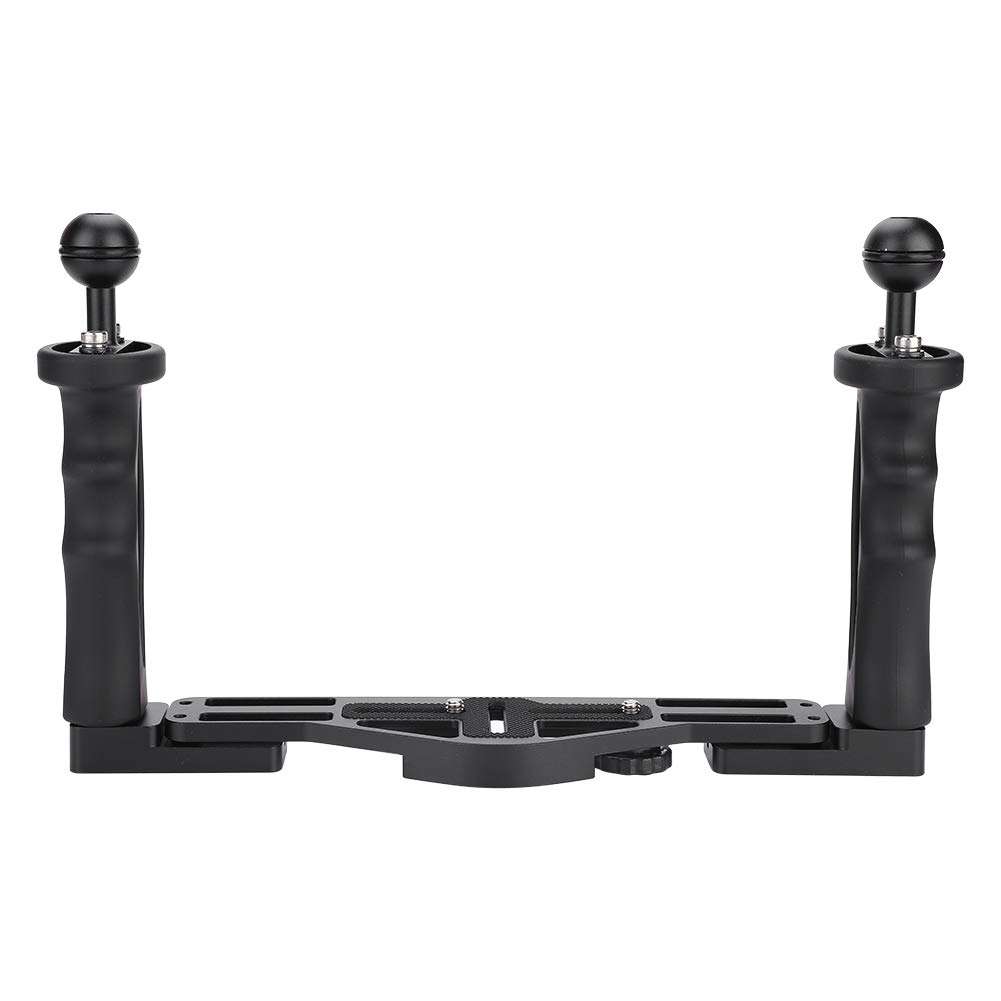 Camera Handle Grip, Aluminum Tray with Dual Handle Grips for Underwater Camera Housing Case Accessory, Underwater Photography System, Black 5