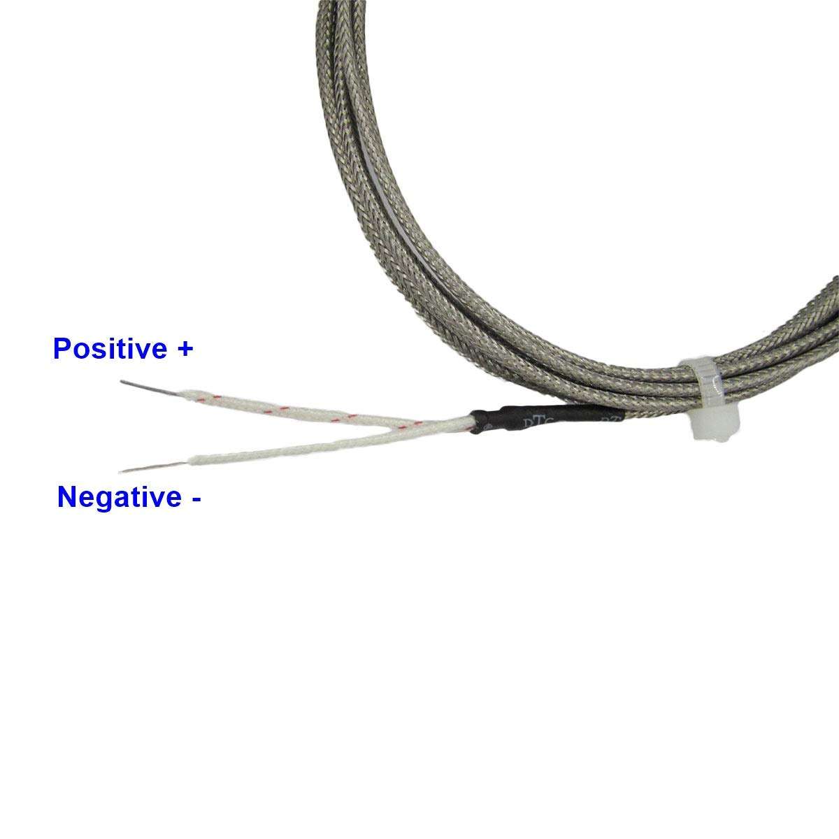 J Type Thermocouple Temperature Sensors for Exhaust Gas with 90° Bend Probe, 1/8” Compression Fittings & 13.2 ft Lead Cable 5