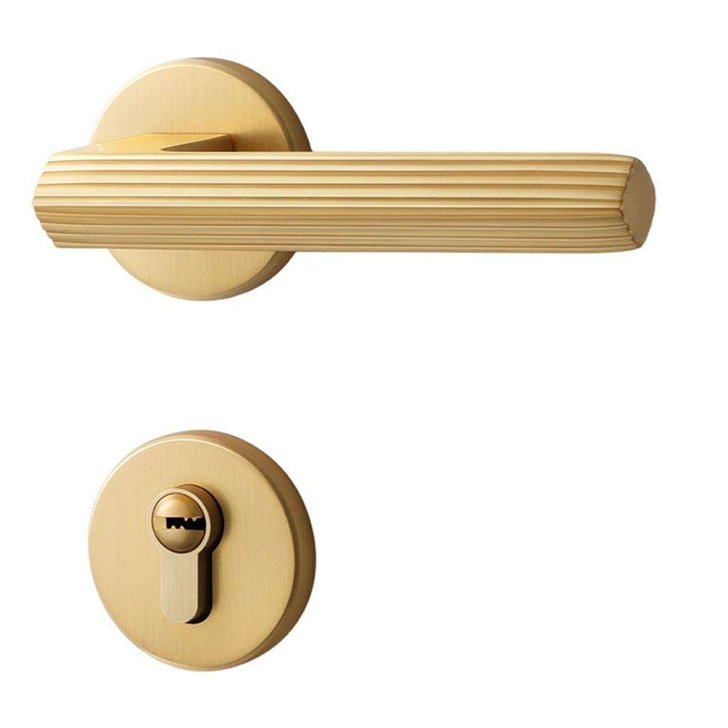 Toy Privacy Lever Handle with Lock and Key Door Lockset for Bedroom Bathroom Door Lock in Gold Door Handle Entrance Lever with Modern Design 1