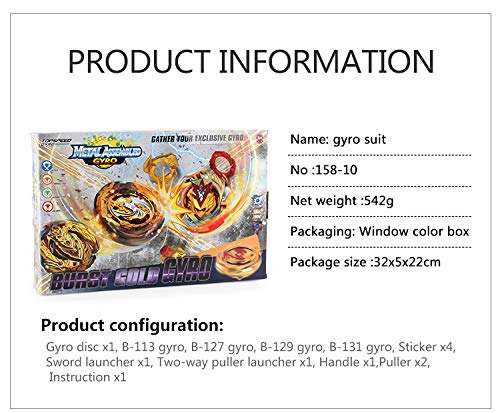 LTAOS Bay Battle Burst Avatar Attack Battle Set with Two String Launcher and Grip Starter Set 5