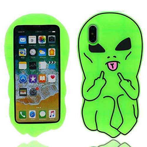 Cute 3D Cartoon iPhone X Case,Animals Food Fashion Design Lovely Cartoon Characters Protective Skin Soft Rubber Silicone Cover for Apple iPhone X 1