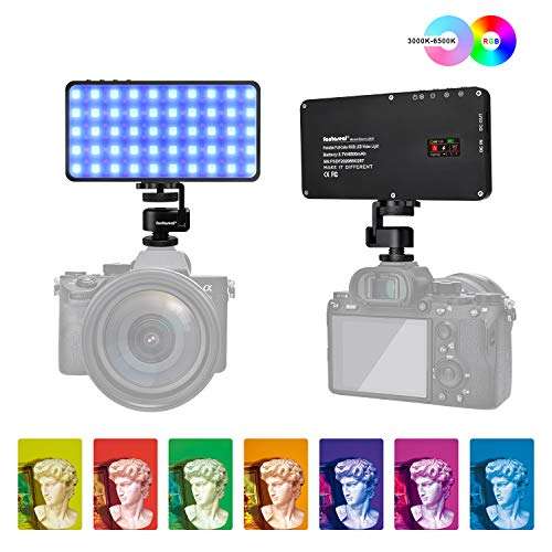 Fantaseal Portable Full Color RGB LED Video Light +Soft Box Set, Mini Smart Vlogging On Camera Lighting Panel, Idea Kit for YouTube Photograph Studio(4500mAh Fast Rechargeable Battery, 12W) 2