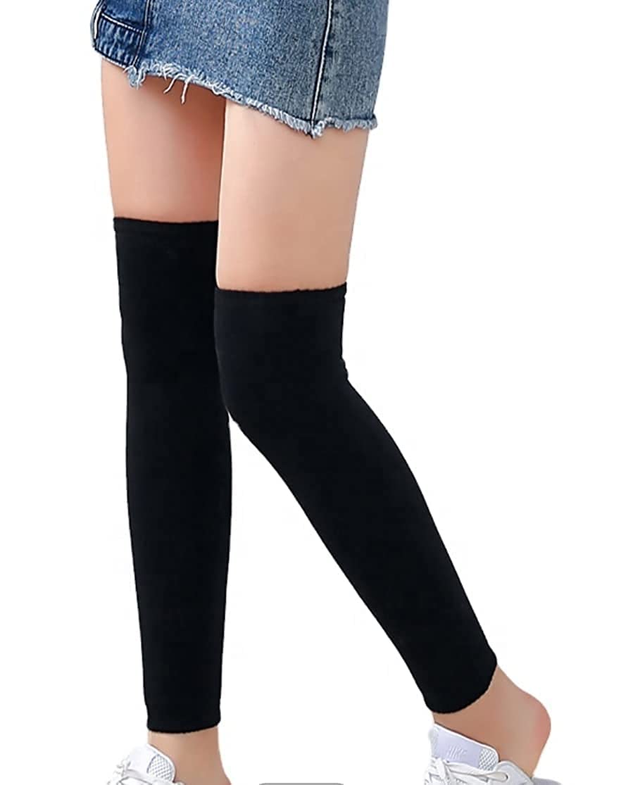 Liyana Collection Knee High Socks Woolen Leg Warmer For Women And Men (Black, 2)