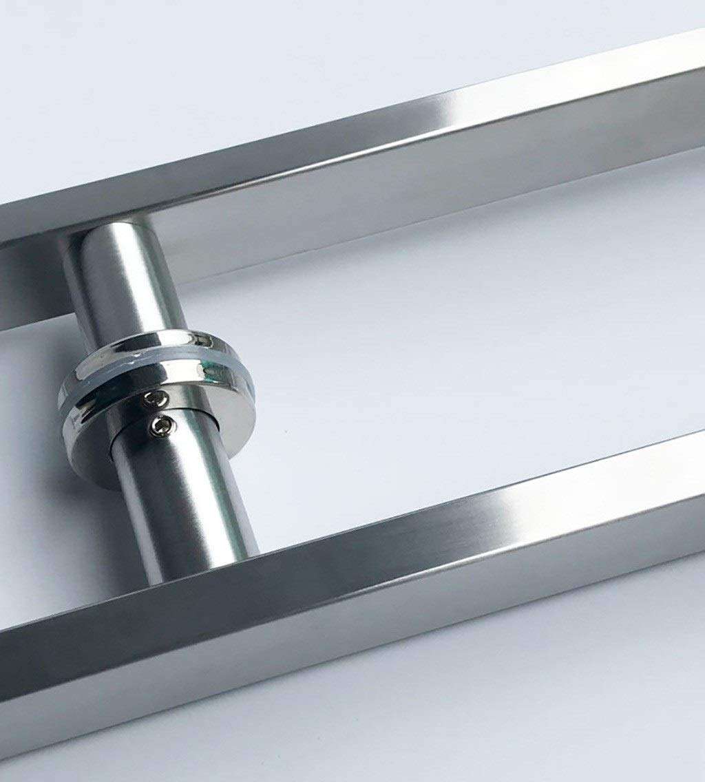 JF-Handrails Heavy Stainless Steel Door Handles, Square Tube Sliding Door Handle, Suitable for Glass Door/Wooden Door/barn Door, 12080cm 5
