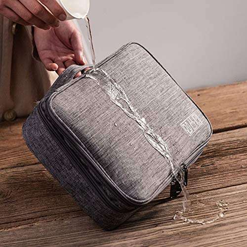 Electronic Organizer, Travel Electronics Accessories Organizer Bag- Cable Organizer Bag with 3 Removable Dividers, Padded Gadget Carrying Case for Cables, Portable Chargers, Electronics Adapters 5
