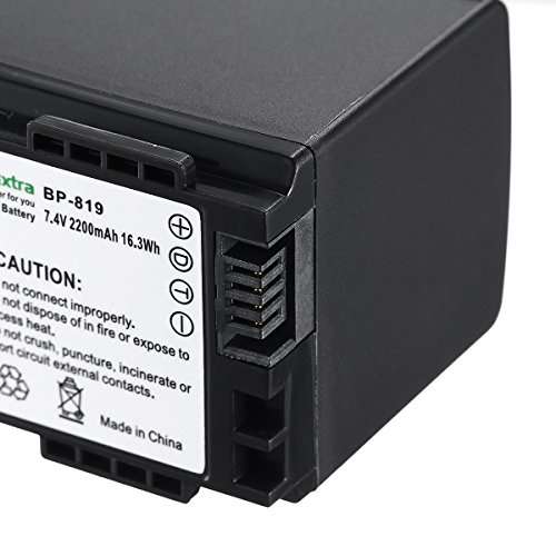 Powerextra 2 Pack Replacemet BP-819 Battery and Charger for VIXIA HF10, HF11, HF20, HF21, HF100, HF200, HF G10, HF M30, HF M31, HF M32, HF M40, HF M41, HF M300, HF M400 3