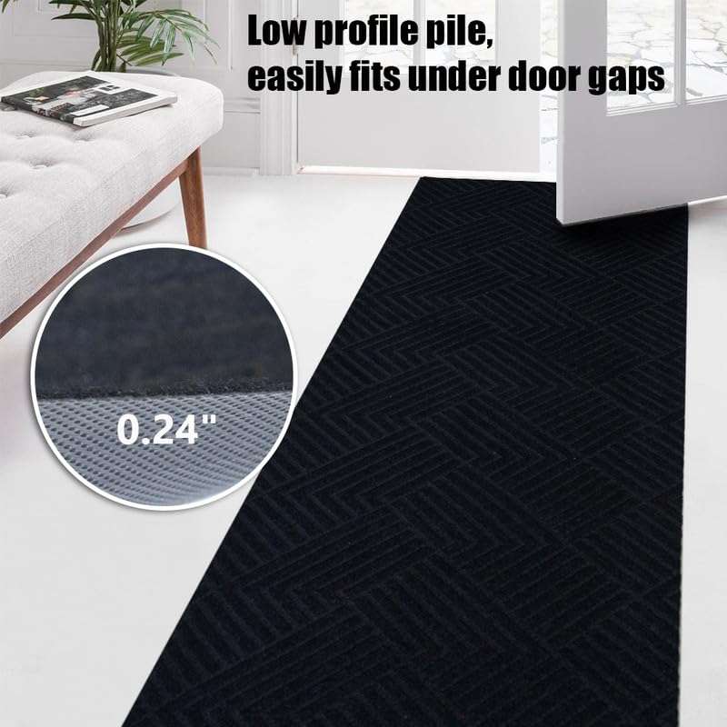 Fasward Hallway Runnner Rug Non Slip Rubber Backing Carpet 2x10 ft Custom Size, Heavy Duty Long Rug for Entryway, Kitchen, Garage, Stairs, Front Door, Laundry Room, Commercial Use 5