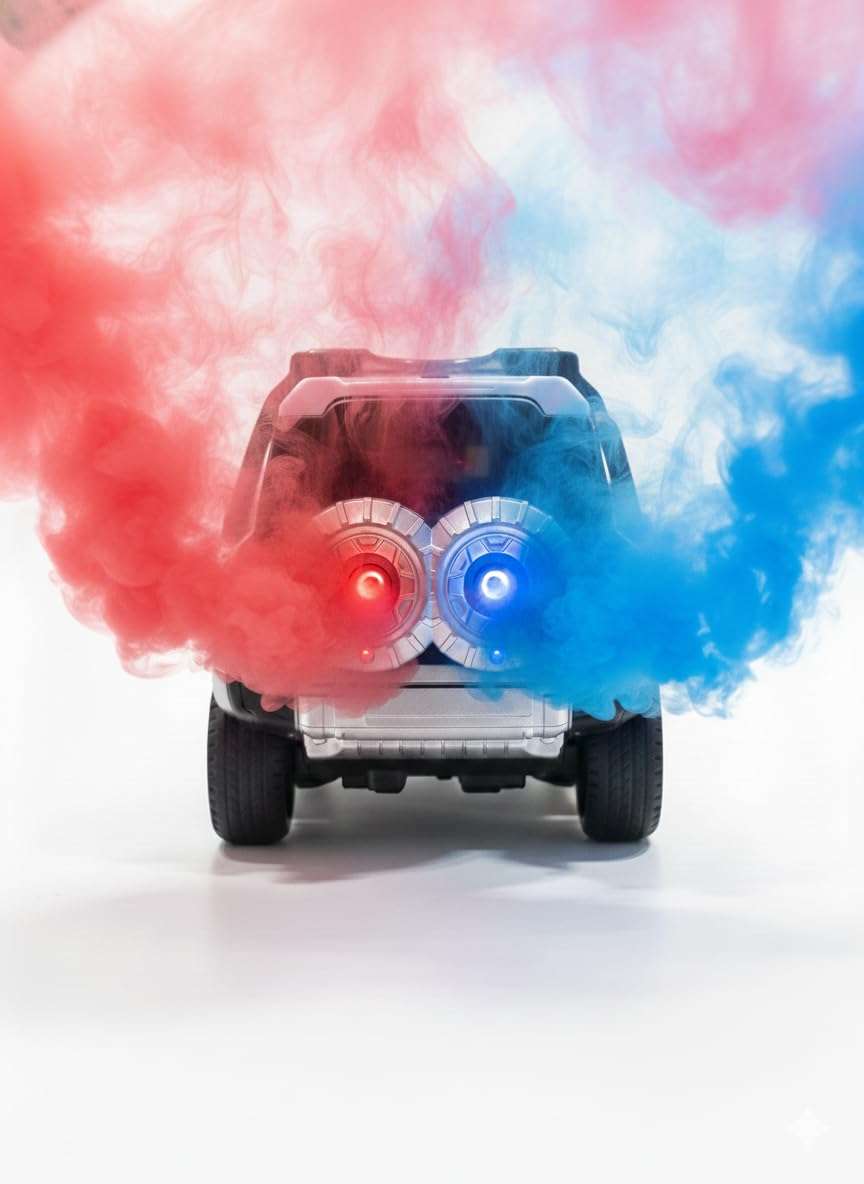 Jack Royal High-Speed Off-Road Defender Rover Rc Car with Double Smoke Exhaust & Dual Light Racing Car Toy Vehicle Remote Control Car for Kids (Rechargeable) (Blue) 3