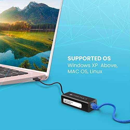 Zebronics Zeb-CTE100 Type C to RJ45 Ethernet LAN Adapter, Up to 1000 Mbps, for Windows/Mac/Linux (Black) 5