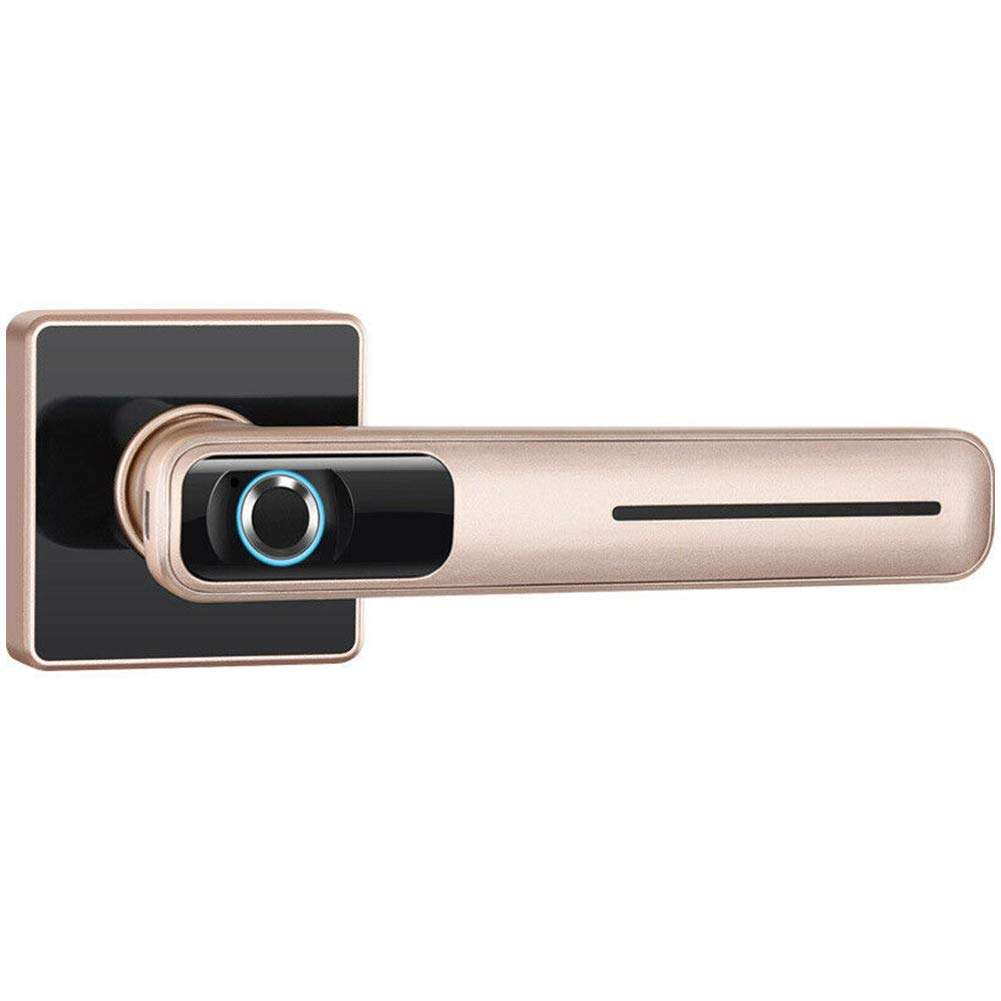 KOET Electronic Biometric Fingerprint Door Lock, Keyless Entry Door Lock Deadbolt for Bedroom Front Door - Built-in Rechargeable Battery - Black/Gold 4