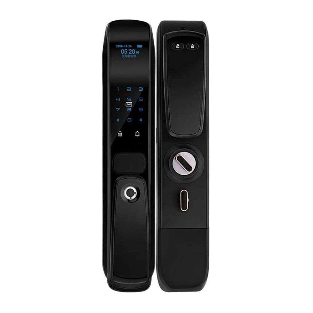 Qin Smart Lock with Deadbolt, Entry Door Locks with Deadbolts, Smart Doors Locks with Electric Deadbolt Touch Screen Keypads, Electric Fingerprint Lock Password Swipe Magnetic Card App Remote Unlock 1