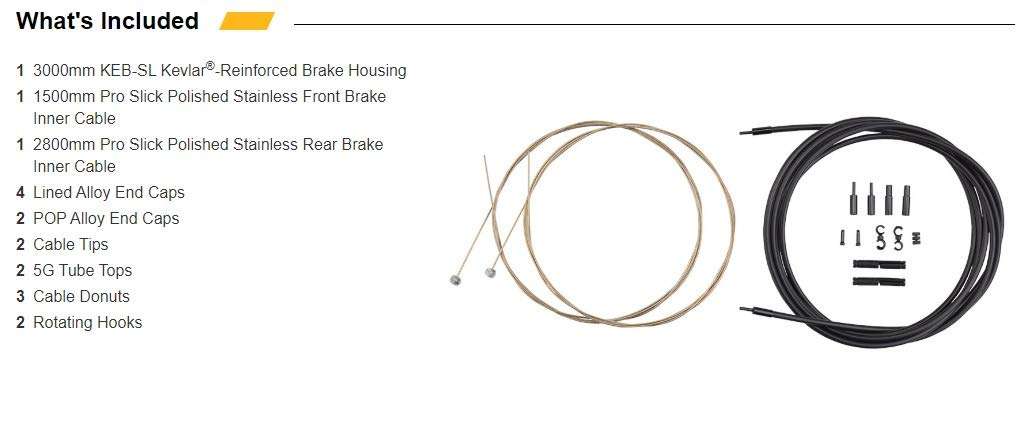 Jagwire PCK409 Pro Mountain Brake Cable Kit, Stealth Black, TU EU 4