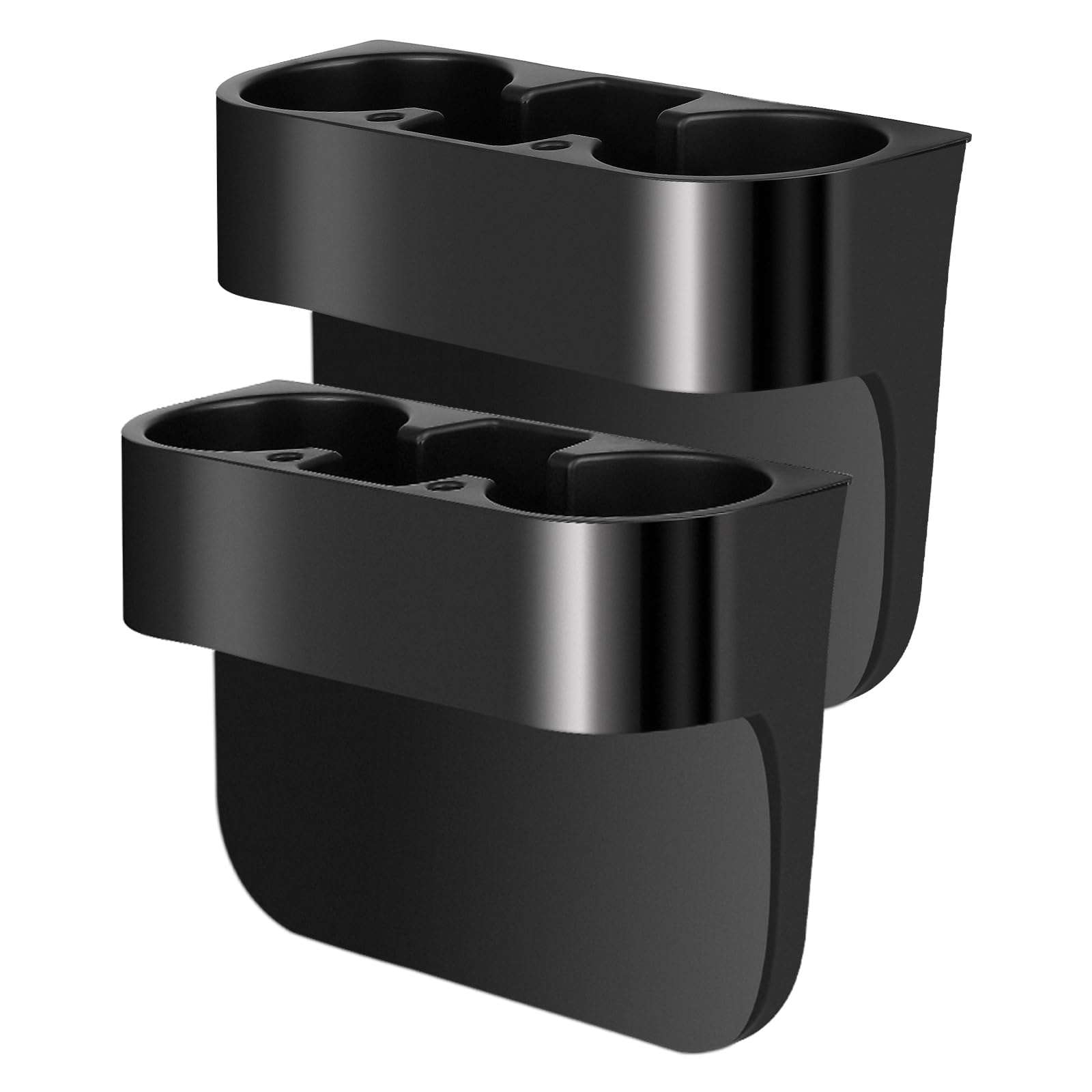 AULESSE 2PCS Seat Wedge Cup Holder for Car, Seat Gap Filler Cup Organizer Storage Box with Coaster(Black) 1