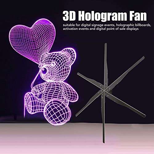 3D Hologram Fan, 1532 Lamp Bead 6 Leaf Clear Imaging Clear Imaging 3D Holographic Advertising Machine, 3000X1532 37.8 in 3D Advertising Hologram Display Fan for Multiple Installation Methods(USA) 4
