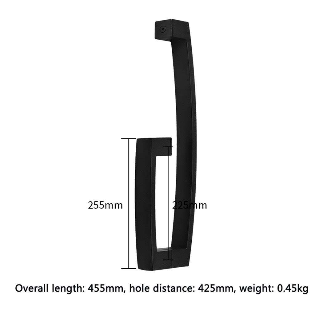 Bathroom Handle Suitable For Family/residential/hotel/clubhouse, Stainless Steel Glass Door Door Hardware Door Handle (Color : Black, Size : Hole spacing 425mm) 2