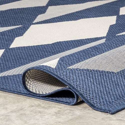 nuLOOM 4' x 6' Outdoor Performance Area Rug, Stain Resistant, Weather Resistant, High Traffic, Patio, Balcony, Outside, Marin Brown 5