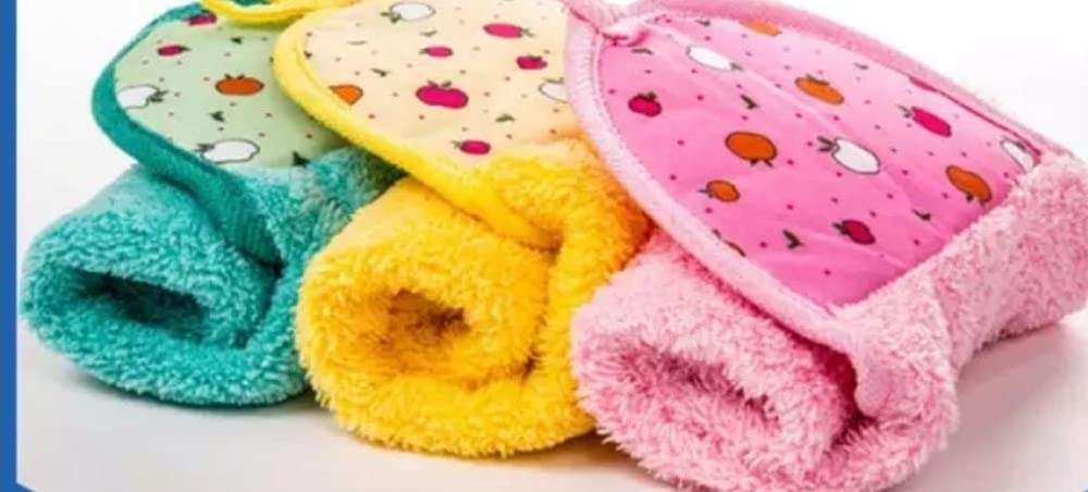 Yetli Micro Fiber Cotton Wash Basin/Kitchen Hanging Towels Size 30 x 40 Cms Pack of 3, Multiclour (MB1362 3