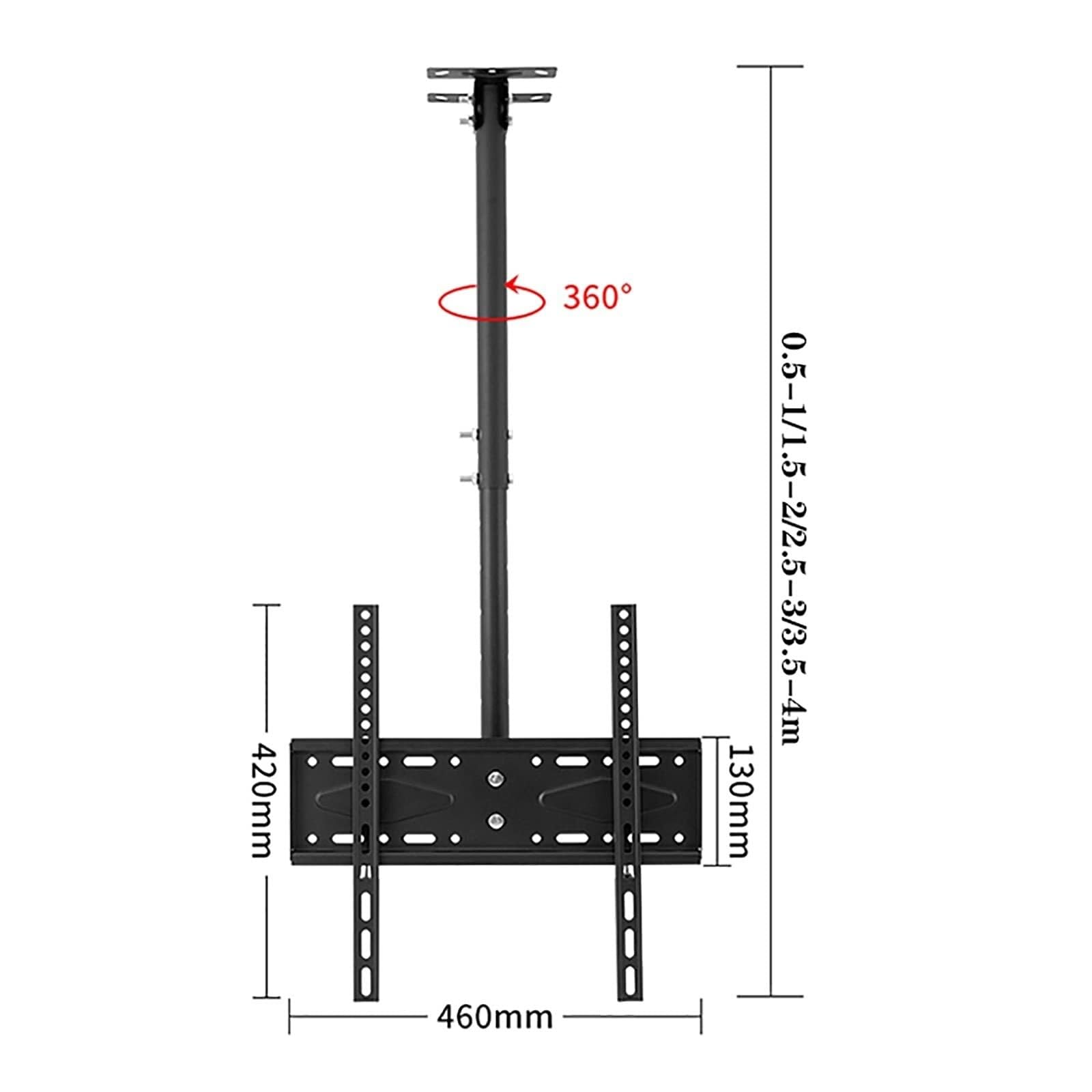 Ceiling TV Mount for 26-55 Inch TVs, 360° Swivel & Tilt, Max 40kg, Adjustable Telescoping 0.5-1m, Ceiling/Wall Mount Bracket(2.5) 3