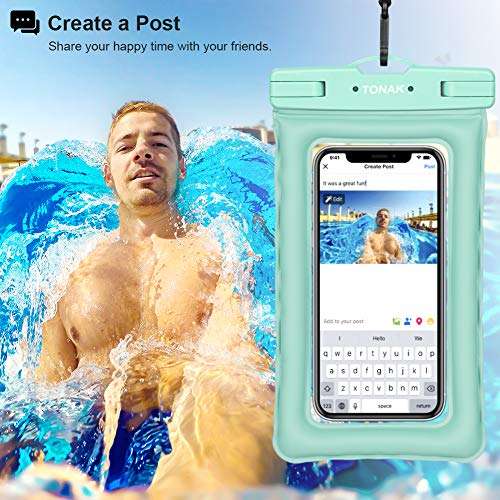 TONAK Universal Waterproof Phone Case Cell Phone Water Proof Pouch Dry Bags for iPhone 11 Pro Max XS Max XR X 8 7 6S Plus Samsung Galaxy s10/s9 Google Pixel Up to 6.8" IPX8 Underwater Case (2 Pack) 4