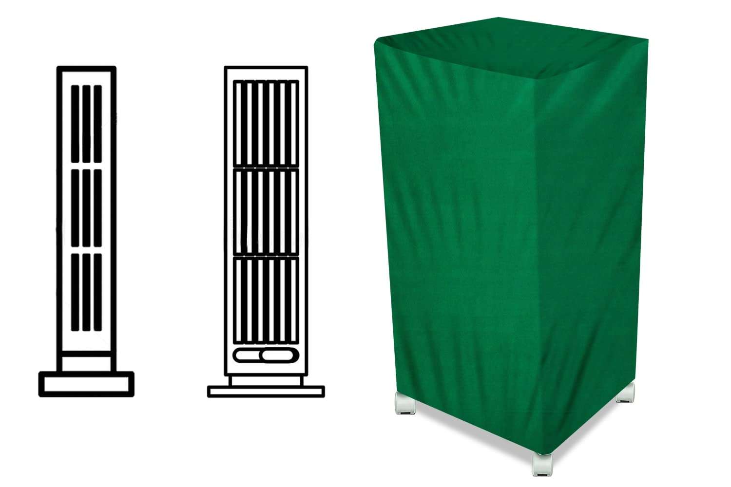 The Furnishing Tree Air Cooler Cover compatible for Croma CRRC1204 29 Ltr Tower Cooler, Ployester, Green
