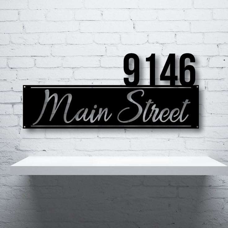 The C A F Customized Personalized Stainless Steel Black Letter Cutout Name Plate – Name Plate for Home Entrance House Doors, Stylish, Outdoor & Indoor, Waterproof (14 x 7 inch) 3