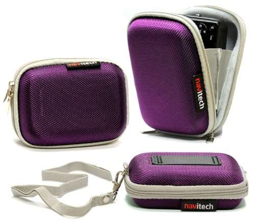 Navitech Purple Water Resistant Hard Digital Camera Case Cover Compatible With Panasonic Lumix DMC-XS3 / DMC-XS1 / DMC-LF1 / DMC-F5 1