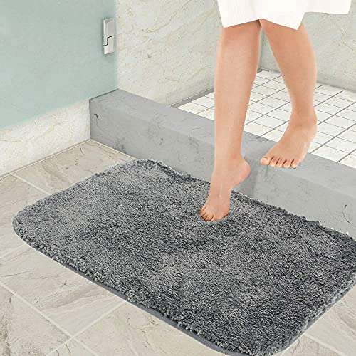 VMPS | Anti-Slip Microfiber Combo Soft Bath Mat, Size 40 x 60 cm - Bathroom Rugs - Suitable for Kitchen, Bedroom and Bathroom, Dry Fast Water Absorbent & Machine-Washable - Set of 2 Grey 4