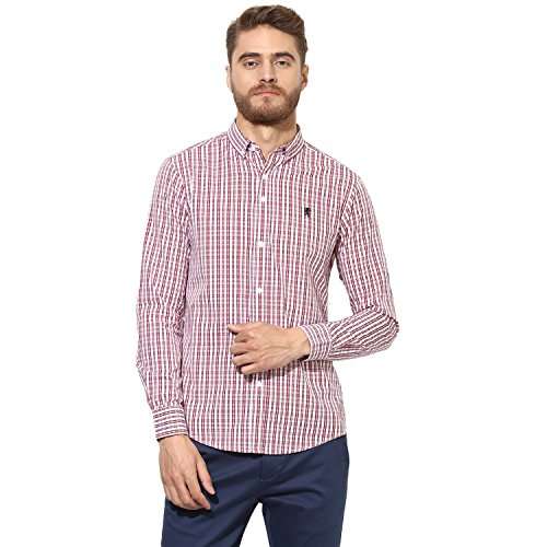 Red Tape Men's Checkered Regular Fit Shirt (RSF8828A_Maroon L) 1