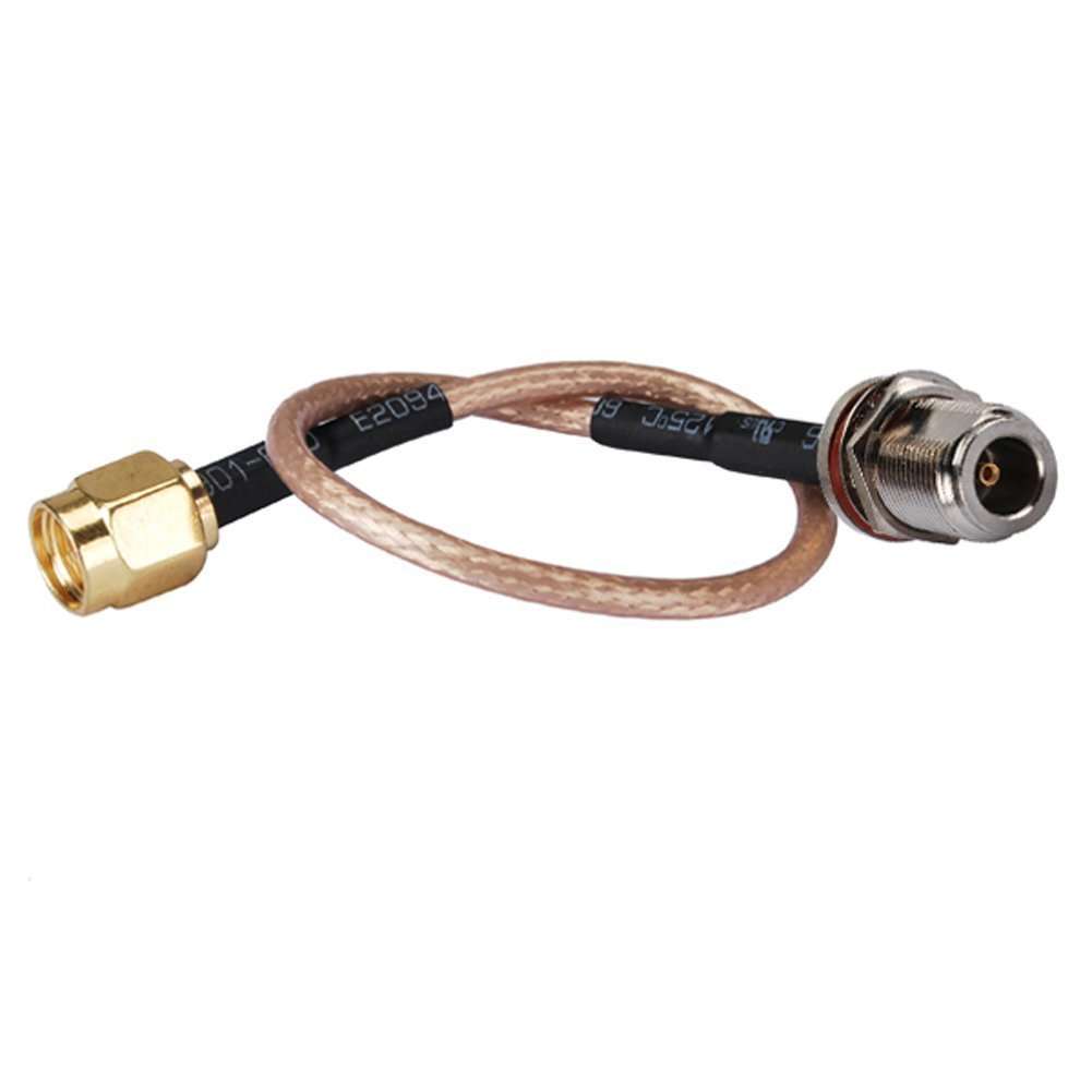 DHT Electronics RF coaxial coax cable assembly RP-SMA male to N female bulkhead 12'' 1