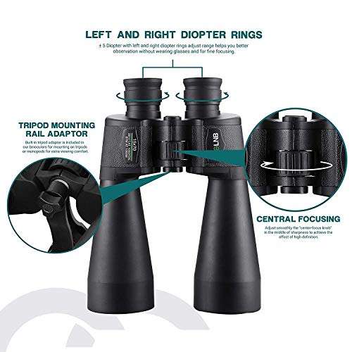 ESSLNB Giant Binoculars Astronomy 15X70 with Phone Adapter Tripod Adapter and Carrying Bag FMC Waterproof Binoculars for Adults Kids 5