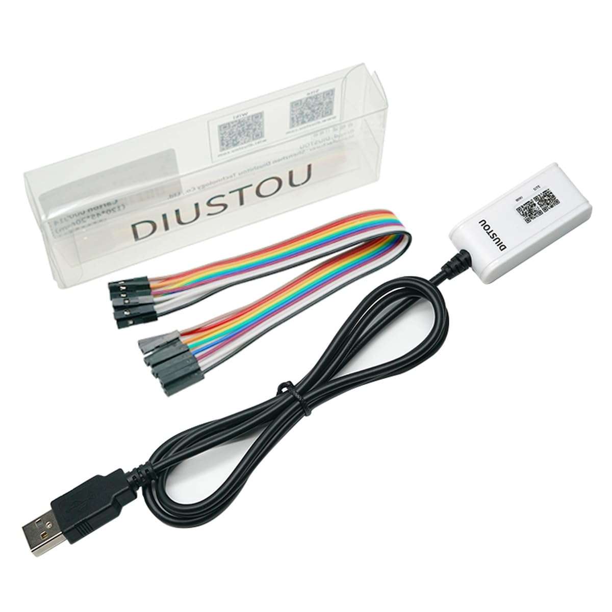 diustou CH340 USB A to TTL Serial Adapter Converter Module USB to uart Serial Swipe Board 3.3/5V Level Output Migration Template STC Download Cable Serial Port (Female with Shell,TA) 1