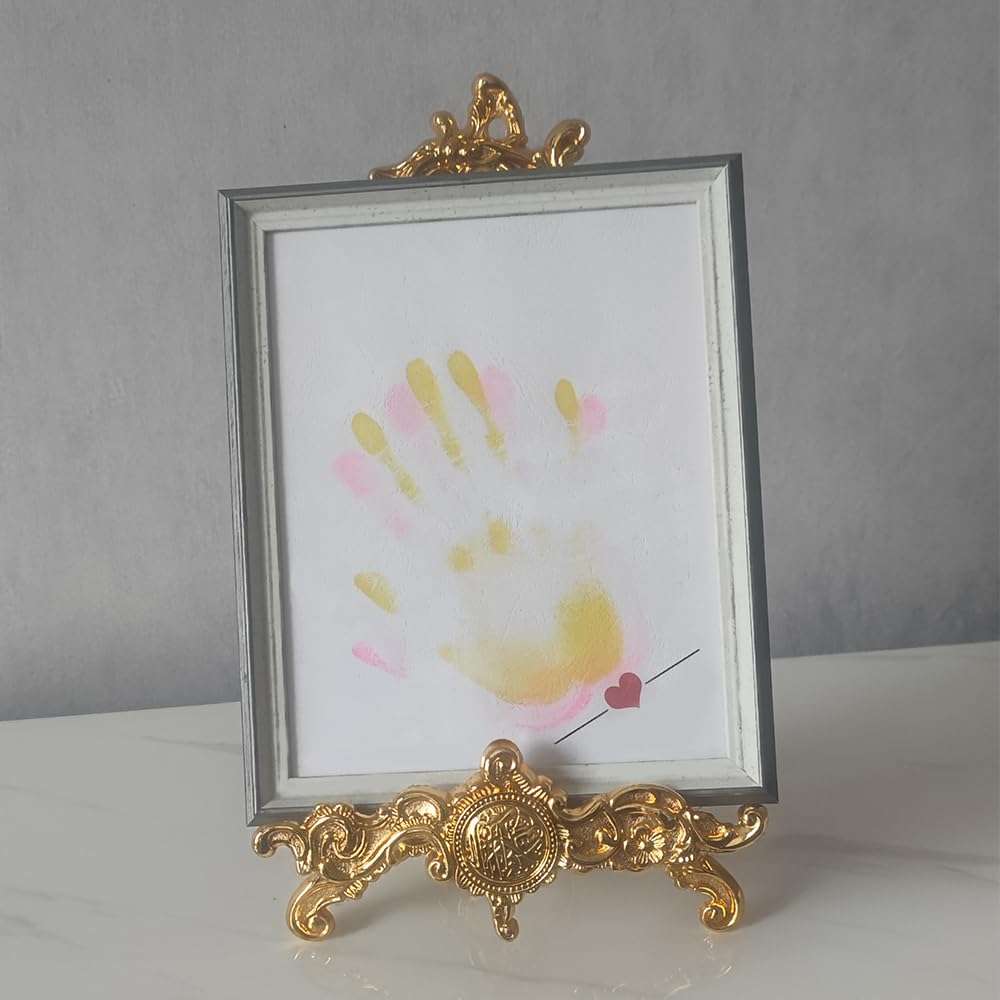 Vintage Gold Bible Stand, Antique Metal Cookbook Stands, Deluxe Foldable Plate Display Holders, Multipurpose Easel, for Menu, Recipe Book, Paintings, Platters, Table, Picture Frames, Plaques 6