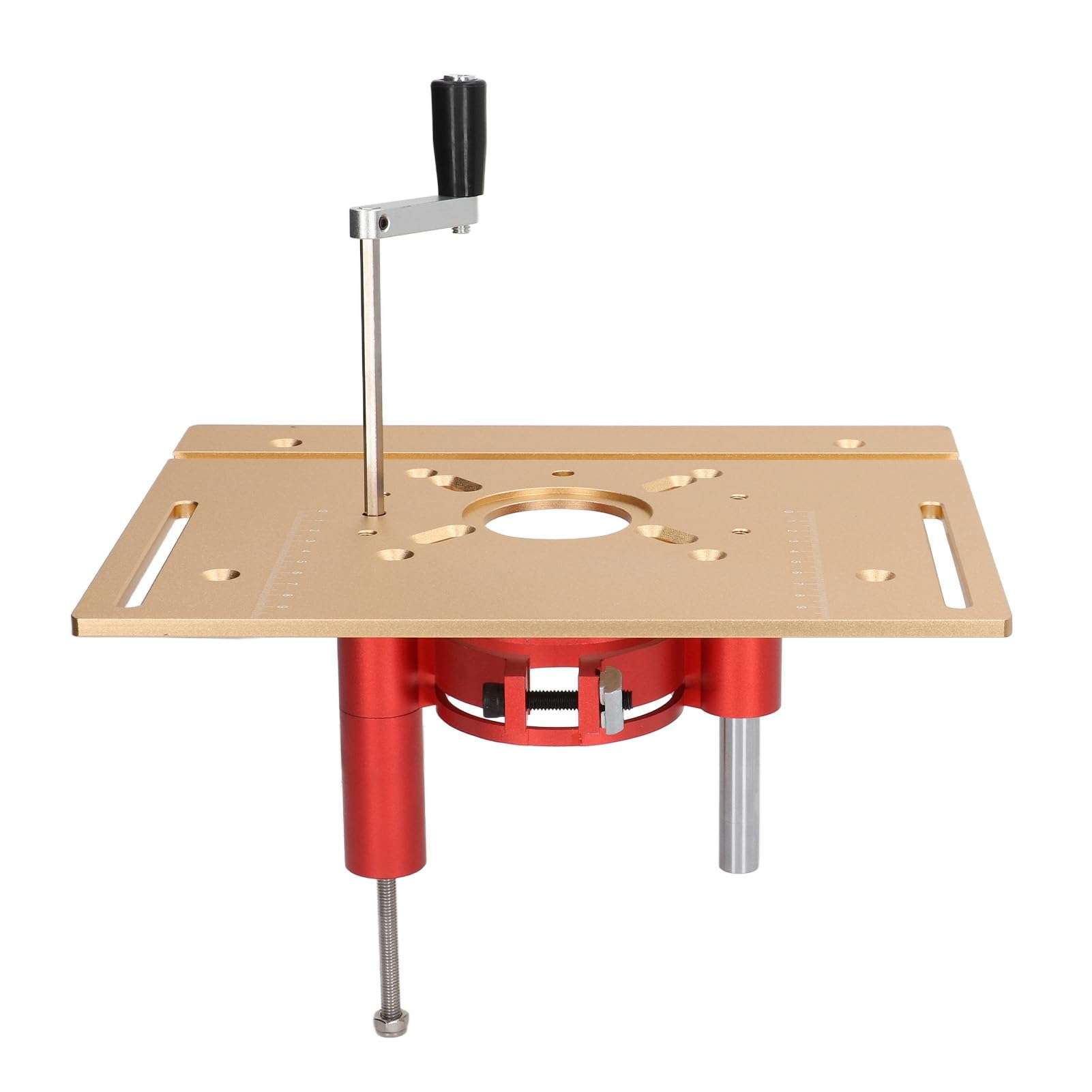 Precision Router Lift, Router Lift Manual Lifting System Kit for Router Table Saw Insert Base Plate (Gold)