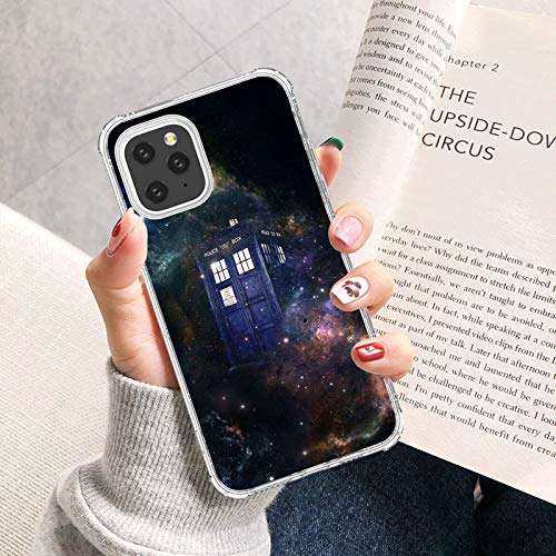 Goodsprout iPhone 12 Pro Max Case,Clear with Police Booth Under The Stars Pattern Design Plastic iPhone 12 Pro Max Case TPU Bumper Protective Case Compatible with Apple iPhone 12 Pro Max 6