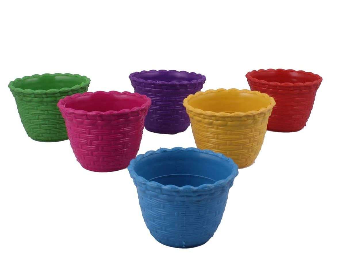 Gardens Need 110030 Plastic Star Pot Set (Multicolored, 6-Pieces)