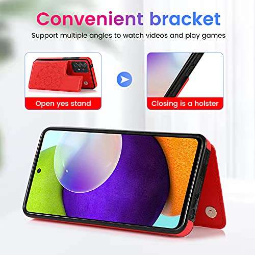 ACXLIFE Galaxy A52 5G Case A52 4G Card Holder Wallet Protective Cover with Card Slot and Slim Leather Case for Samsung A52 (Rose Gold) 2