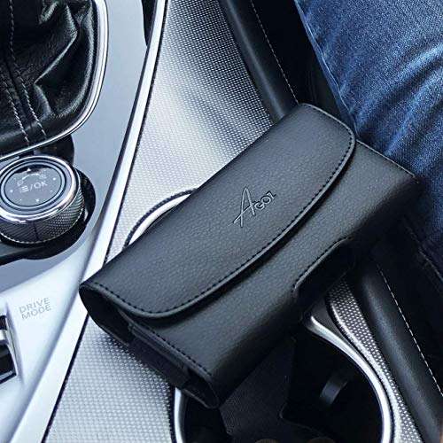 AGOZ Cell Phone Case for Cricket Icon 3, Cricket Dream 5G, Cricket Ovation 2, Cricket Ovation, ATT Radiant Max, Premium Leather Pouch Holster with Belt Clip and Belt Loops (to FIT with A Cover) 4