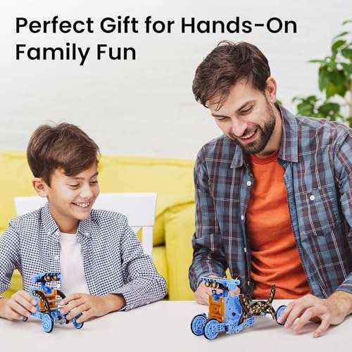 Sillbird Solar Building Robot Kit STEM Gift for Boys Aged 8-13, DIY Science Educational Toys for Kids Teens Birthday, 12-in-1 Solar or Battery Powered Robotic Set with 197 Pieces 2