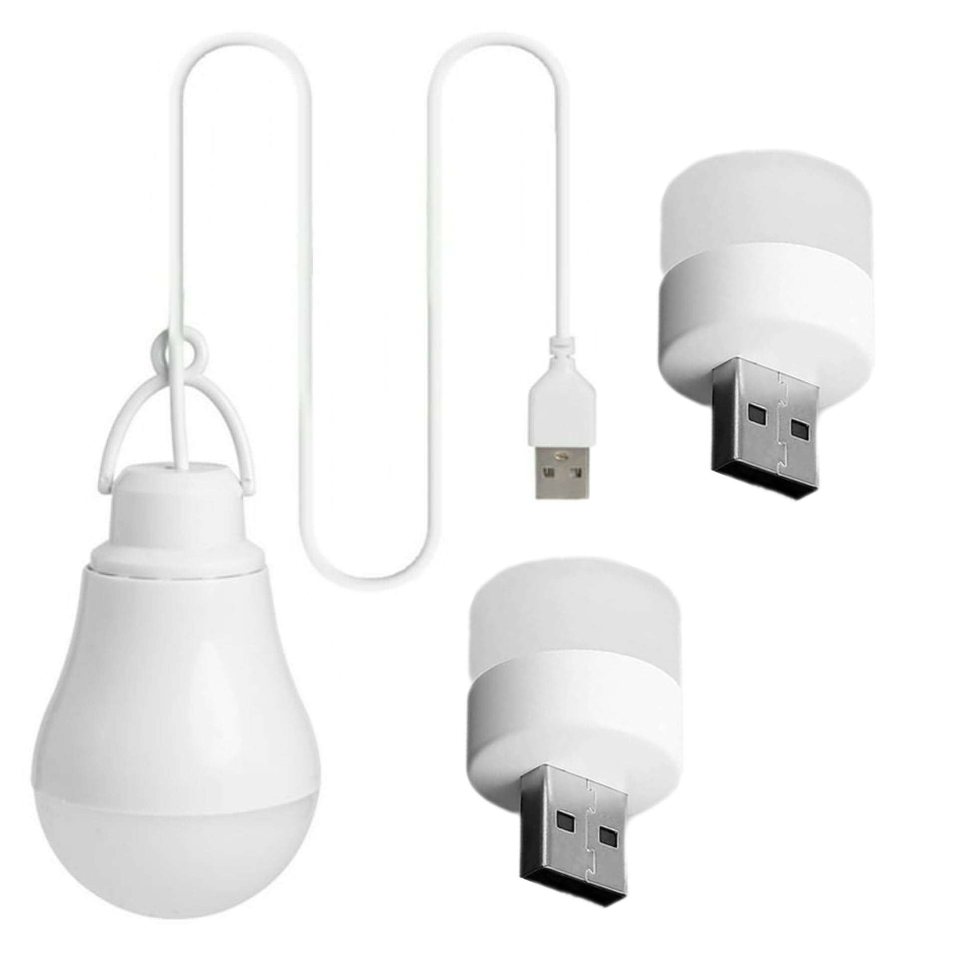 icall USB Light & 5W USB Bulb Combo of Portable & Flexible USB Wired Bulb + 2 Pc USB Led Mini Bulb Use with Laptop/Desktop/Power Bank/Notebook/OTG Led Light (Multicolor) 1