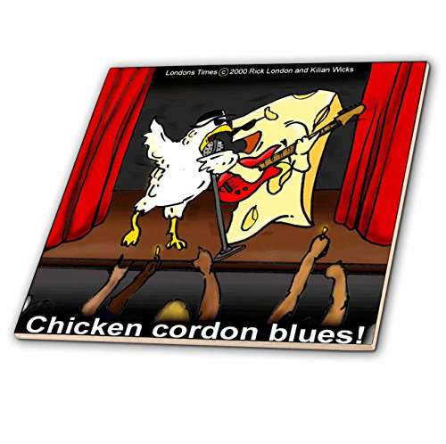 4 Inch Ceramic Tile - Chicken Cordon Blues Singer Funny Food Coffee Other Digestibles 2