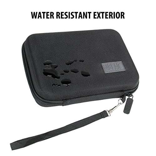 USA GEAR Travel Electronics Organizer - 6.5 Inch Zipper Case with Hard Shell Case Exterior and Accessory Pocket - Fits Chargers, Accessories, Cable, Batteries, Hotspots, GPS and More - Black 5