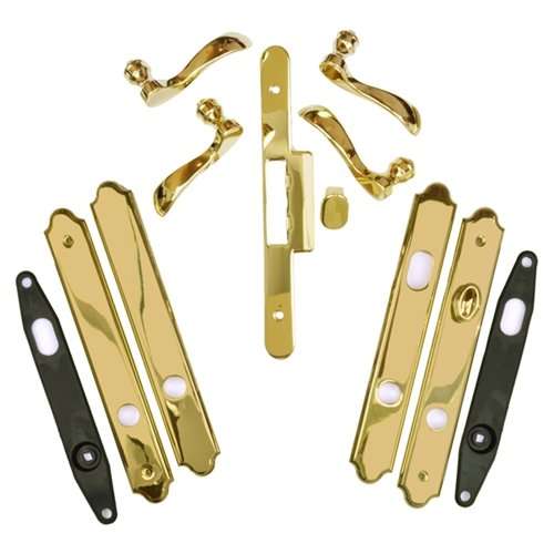 Andersen Covington Style (Double Active) Hinged Door Hardware Set in Bright Brass