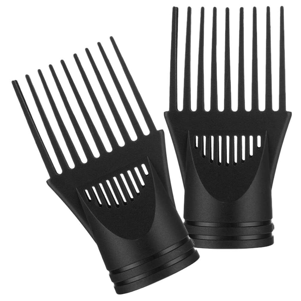 FOMIYES 2pcs Hair Dryer Comb Wide Tooth Comb Attachment Blow Dryer Diffuser Comb Professional Hair Dryer Black Comb Diffuser Attachment for Hair Dryer Universal Hair Straightener Plastic 1