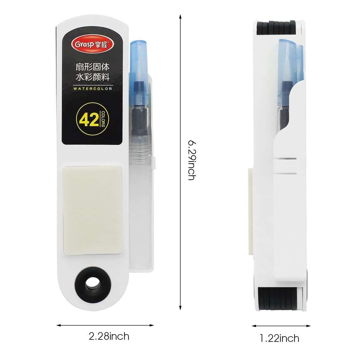 KRIDHA CREATION 42-Color Foldable Solid Watercolor Paint Set | Refillable Water Brush Pen & Absorbent Sponge | Travel Watercolor Set for Students, Beginners & Artists (Black Case) 3