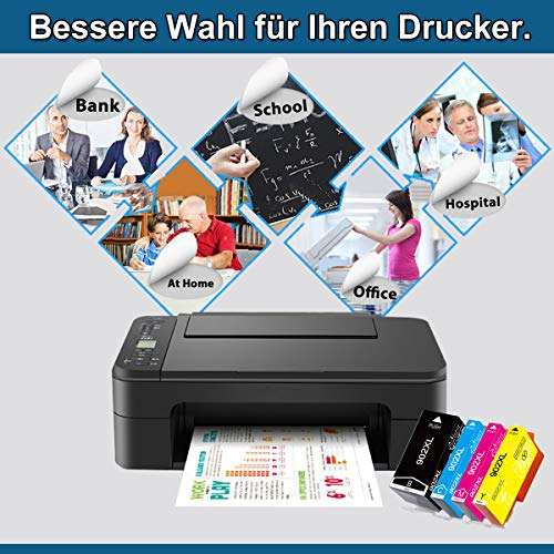 LOGASMART Compatible Ink Cartridge Replacement for HP 902 902XL Ink Cartridge for HP Printer Combo Pack to Use with OfficeJet Pro 6978 6975 6958 6950 6962 Printers (1 Black|1 Yellow|1 Magenta|1 Cyan) 6