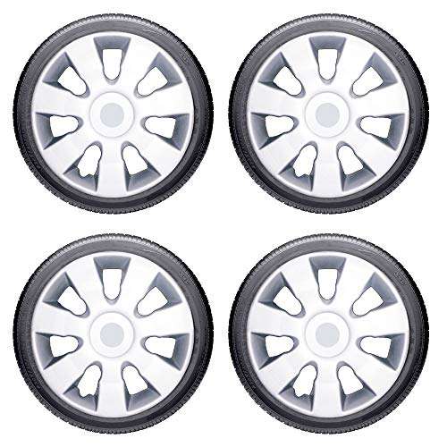 Oshotto/Deccan/Katwheels Push Type 13 inch Silver Wheel Cover Caps Compatible with Maruti Suzuki Alto K10 (Set of 4) 4