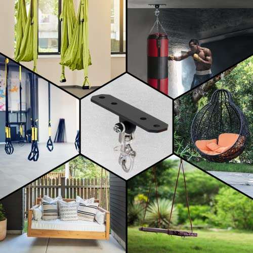 Yes4All Wall Ceiling Mount Hook 360° Rotation, 600 lbs Capacity Punching Bag Hangers, Heavy Bag Mount for Yoga, Chair, Boxing Bag, Indoor & Outdoor Gym - Smart Design, Easy to Use, Fit Most Ceiling 5